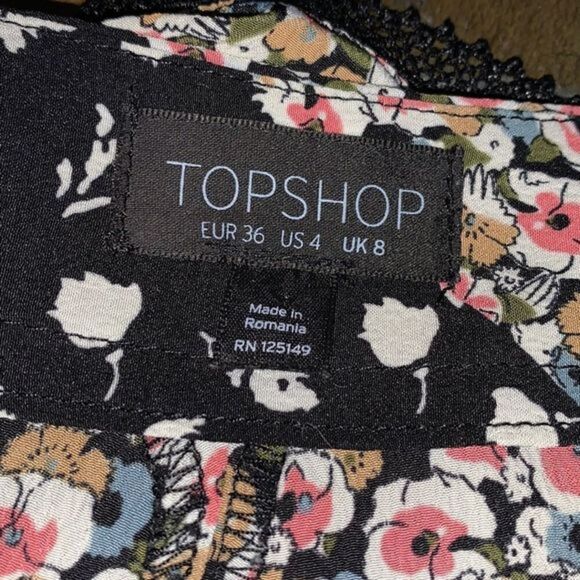 Topshop Black Multi-Coloured Floral Shorts - Picture 6 of 6